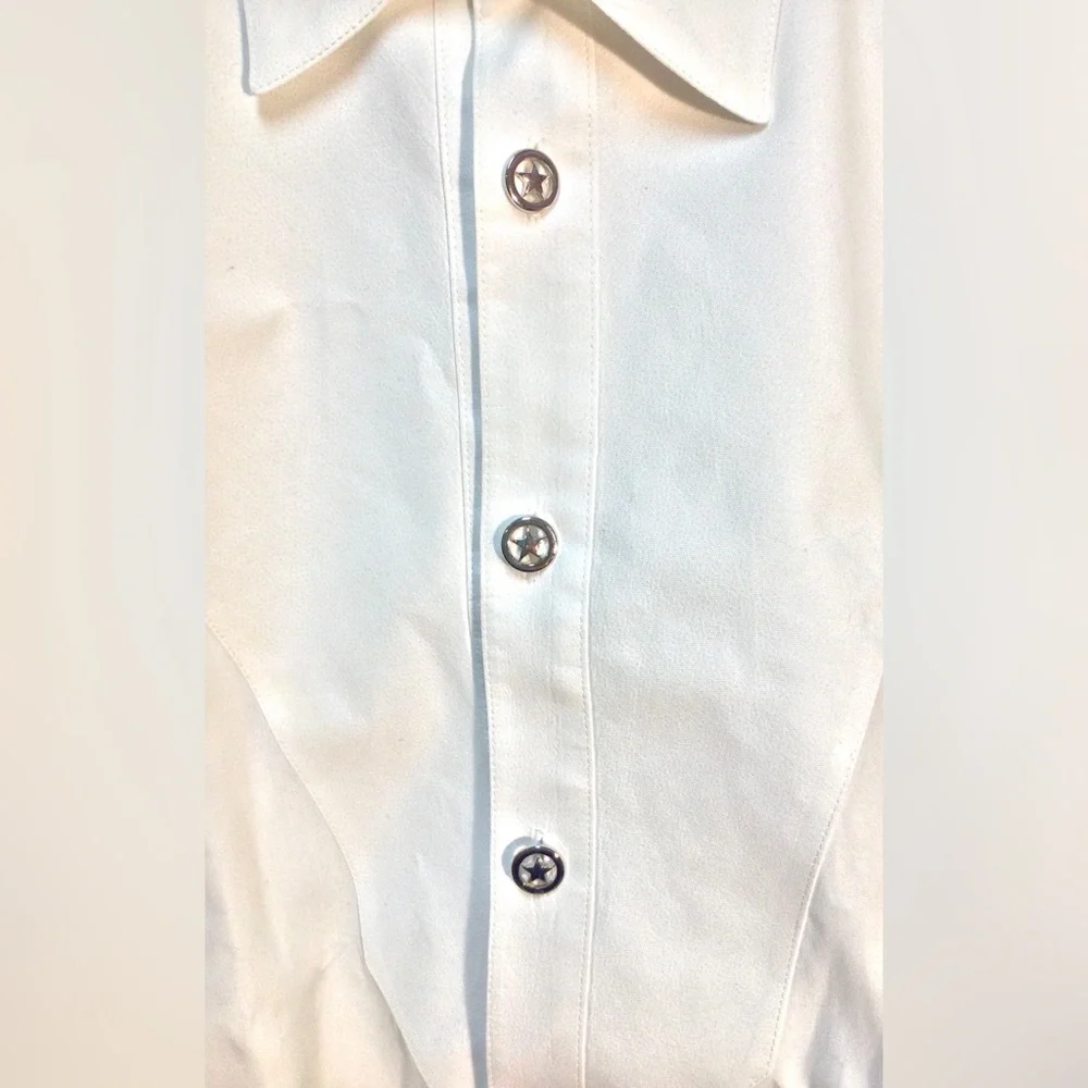 Stubbs Collection Men's Medium Vintage Western Dress Shirt Metal TX Star Buttons